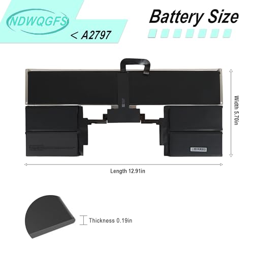 Image of A2797 A2941 Laptop Battery Compatible with MacBook Air 15-inch M2 2023 (A2941) & M3 2024 (A3114) | 11.54V 66.5Wh Li-Polymer | Compatible with EMC 8301, MRYQ3LL /A, MQKX3LL /A