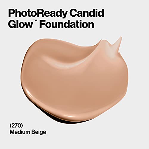 Revlon Photoready Candid Glow Moisture Glow Anti-Pollution Foundation With Vitamin E & Prickly Pear Oil, Anti-Blue Light Ingredients, Without Parabens, Pthalates, & Fragrances, Medium Beige, 0.75 Oz #TOP1