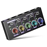 Mini Audio Stereo Mixer 4 Channel 1/4 Inch TSR/TS Audio Input Jack For Line Mixer Stereo/Mono Cutovers Compatible With Mic, Guitars Volume Amplifier Knob Mix Audio Output To Small Mixer & Speaker
