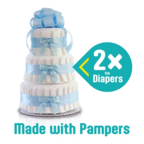 Classic Pastel Baby Shower Diaper Cake (3 Tier, Blue) - Thumbnail 2