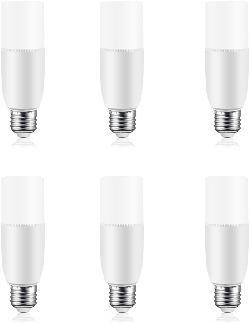 Tubular 6W LED Light Bulbs 60 watt Equivalent 600LM, E27 Base Daylight 6500K NonDimmable