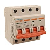 Interruptor magnetotérmico trifásico 4P 32A B32, curva B 6kA, 4 módulos DIN 380 V AC, certificado IEC60898-1, serie SB6L
