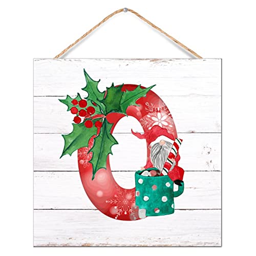 Panneau mural bois lettre O style rétro CustonCares 30x30 cm