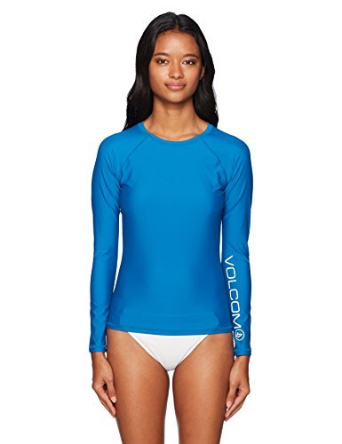 Volcom Junior's Simply Solid Long Sleeve Rashguard, Ocean, XS
