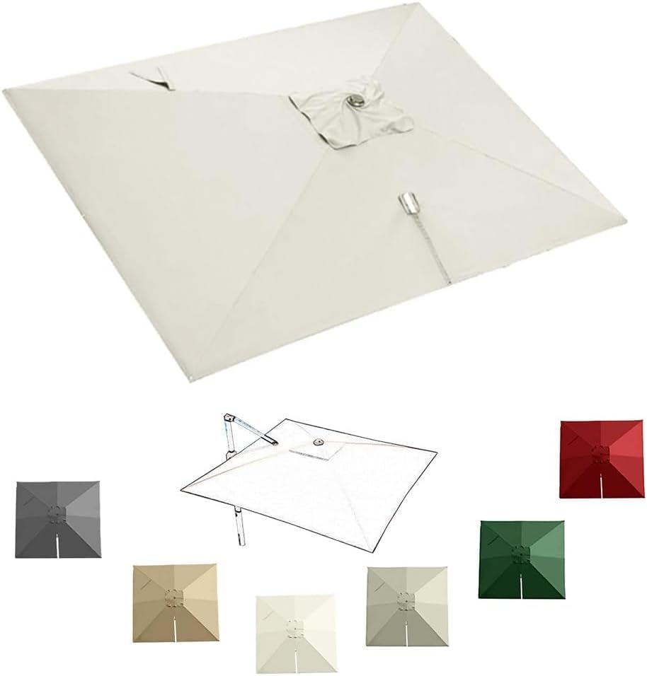Replacement Canopy For 8-13ft Cantilever Patio Umbrella, Square Offset Umbrella Top Cover, Fade Resistant Fabric With 8 Ribs For Outdoor Shade Beige 3x4m (10x13ft) โ image 1