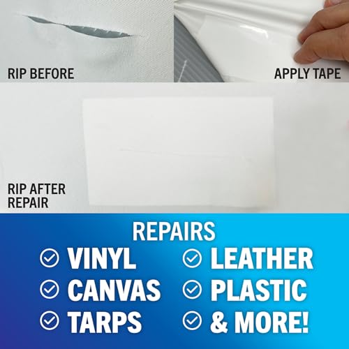 Image of Repair Tape for Fabric and Vinyl 30ft x 3in, White Waterproof Patch Tape