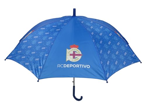 CYPBRANDS - Deportivo de la Coruña- Paraguas, Sombrilla Infantil, Diámetro 54 cm, Paraguas para Niños, Automático, Multicolor, Producto Oficial