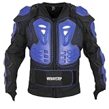 WEWAYSTEP Motorcycle Protective Jacket Full Body Armor, Chest Spine Protection Dirt Bike Gear for Men Motocross MTB Racing (US, Alpha, X-Large, Regular, Regular, Blue)