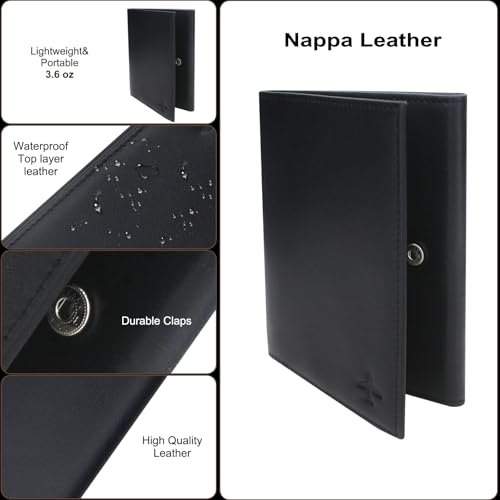 Pilot Wallet Passport Holder - Leather Pilot Passport Wallet Accessories Black (Black)4