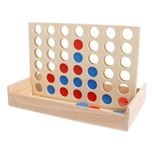 Juego clásico de estrategia 4 en línea de madera miniatura 1