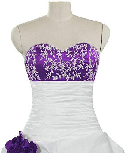 Women's Sweetheart Beaded Taffeta Embroidery Wedding Dresses Bridal Gown4