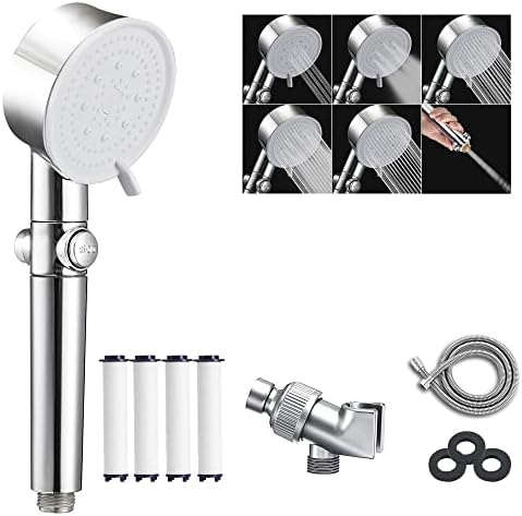 YOTAN Shower Head with Handheld - High Pressure 6 Jet Modes, Extra Long 79” Hose, Filtered Shower Head with 4 PP Filters - Ideal for Hard Water, Spa-Like Experience, Water & Energy Saving