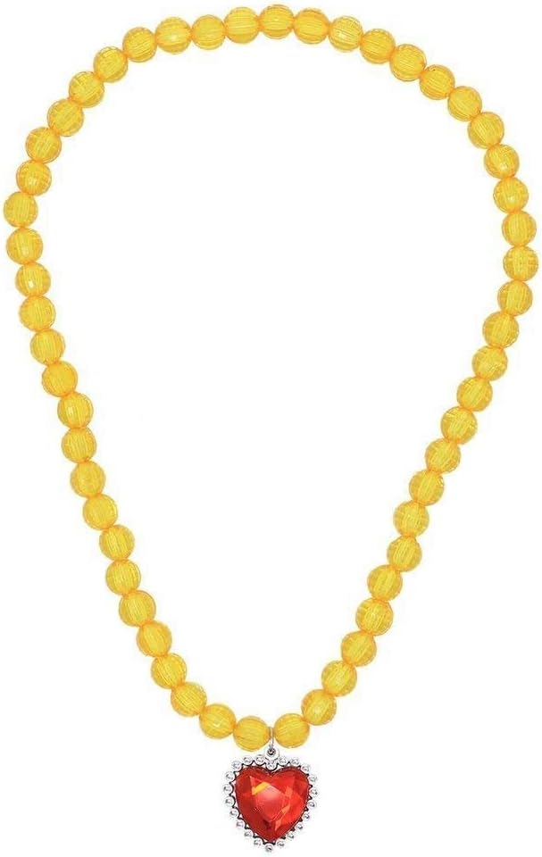 Princess Dress Up Costume Accessories Gift Set for Princess Cosplay Gloves Tiara Wand and Necklace(Blue) (belle-yellow) - Image 4