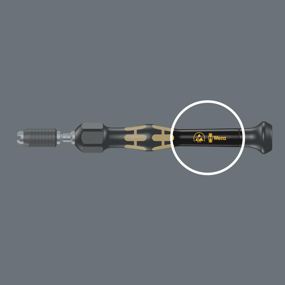 Wera, 1430 Kraftform Micro ESD Giravite dinamometrici regolabili con porta-inserti a cambio rapido, 0,02-0,06 Nm