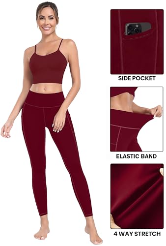 Image of MIRITY Yoga Leggings with Pockets for Women - High Waist Tummy Control Pants for Workout Pack of 4
