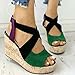 OKGD Zapatos de Verano para Mujeres Sandalias de Pescado Estilo de Boca Mezcla Color Alto cuñas Casual resbalones en Plataforma de Bombas de Damas-Green,37