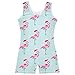 Aflyko Little Girl Gymnastics Leotard with Shorts Flamingo Santa Hat Xmas One-Piece Activewear Soft Stretchy Tank Tops Fun Fashion Dance Outfit 7-8T