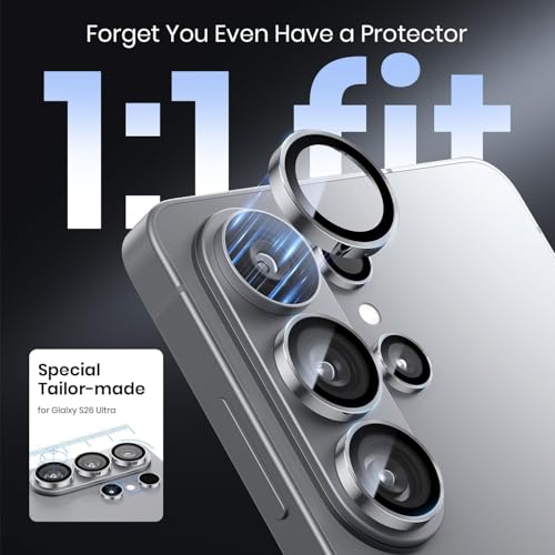 Image of Lensarmor Compatible with S26 Ultra White Camera Ring Protector (1 Pack) - Premium Metal Camera Lens Ring, Military-Grade Protection, Scratch Resistant Case-Friendly Fit