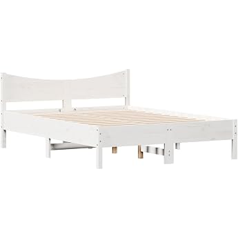 vidaXL Solid Wood Bed without Mattress White 120 x 200 cm Pine Wood
