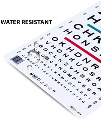 Snellen Visual Acuity Eye Chart for 10 Feet 14 x 9 Inches