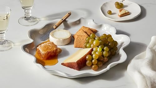 Le Creuset Stoneware Iris Collection Serving Platter, 14\", White