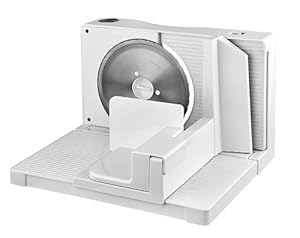 Allesschneider AS 1004 WH PL, Elektrische Aufschnittmaschine, Weiß, Klappbar, 100W, Schnittstärke 0-15mm, Universalschneider für Haushalt