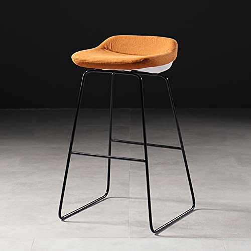 Tabouret de bar 75cm en tissu technique marron pour îlot