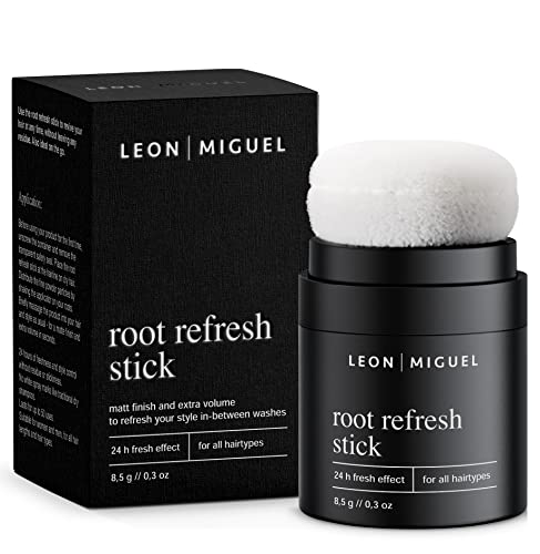 LEON MIGUEL Trockenshampoo Puder im Handtaschenformat gegen fettende Ansätze | Volumen Puder für mehr Frische und Volumen | Veganes Dry Shampoo mit 24h Fresh Effect - root refresh stick