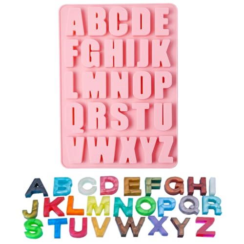 NIXRET Silicone Alphabet Mould, Oven Safe, Making 3D Large Letters, Food Grade, for Chocolate Stamp, Fondant, Cake Toppers