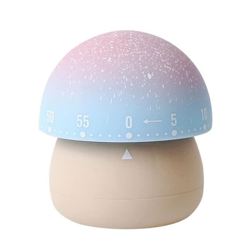 Red Dollar Mechanical Kitchen Timer, 60-Minute Wind Up Dial Rotating Countdown Egg Reminder No Batteries Loud Ring Cute Time Management for Cooking Valentine's Day Spring Gift (Beige)