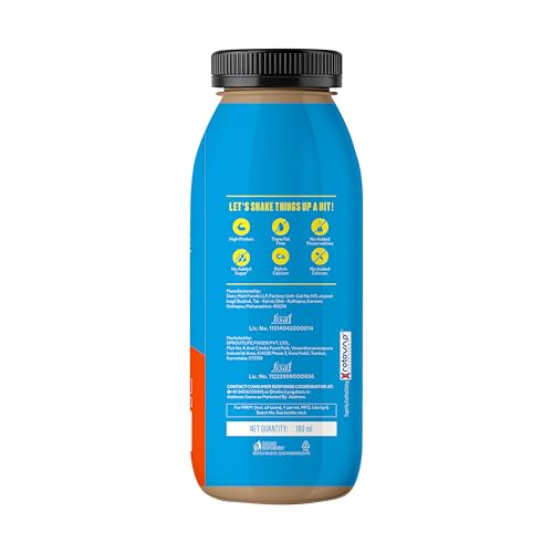 Image of Yogabar 10g Protein Shake | Mocha Bliss | No Added Sugar, No Preservatives, Source of Fibre, Rich in Calcium | Ready to Drink Cold Coffee (180ml)