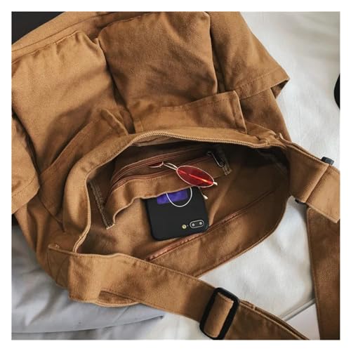 Canvas Messenger Bag, Large Crossbody Bags with Multiple Pockets,Vintage Shoulder Laptop Bag, Laptop Bag (Color : Army Green)3