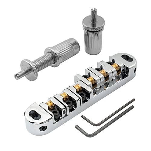Musiclily 51,5mm Chevalet à ouleaux Tune-O-matic Roller Bridge pour Guitare électrique type Les Paul, Chrome - Les Beatles, Paul McCartney, John Lennon, RIngo Starr, George Harrison Musiclily 51,5mm Chevalet à ouleaux Tune-O-matic Roller Bridge pour Guitare électrique type Les Paul, Chrome – Image 5
