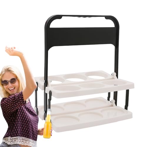 Cesto organizer per bottiglie da bere, raccoglitore di bottiglie di birra riutilizzabile | Portatore organizzatore di birra riutilizzabile | Cesto da birra pieghevole in colori assortiti per esterni,