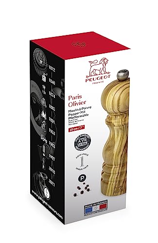 Peugeot - Paris Manual Pepper Mill - Adjustable Grinder - Olive Wood, Natural #TOP5