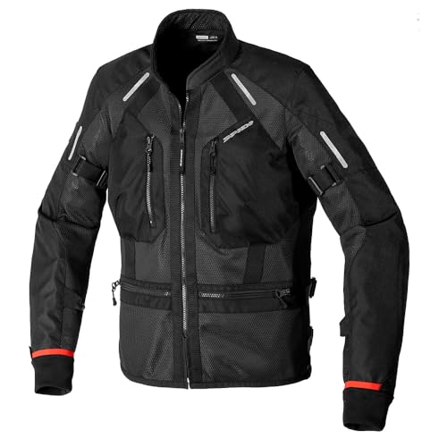 Image of Reise Spidi Tech Armour Motorcycle Riding Jacket | Level-2 CE Protectors | Adjustable Wrist & Arm Straps | 3M Scotchlite Reflectors | Step-In Armor Compatible - Black, XL Regular
