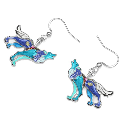 Roaring Wolf Earrings Enamel Zinc Alloy Fashion Jewelry Dangle Earrings for Women Wolf Gifts3