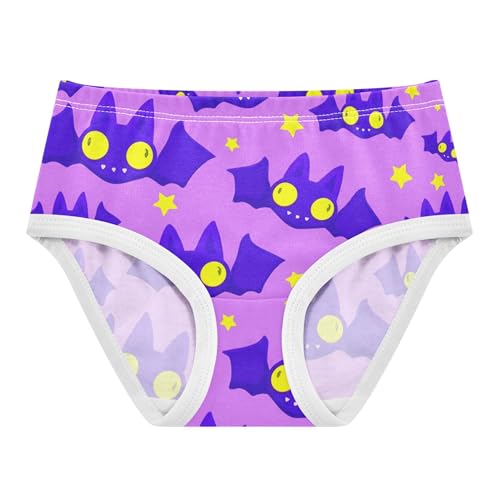Toddler Underwear Floral 2t Cotton Cute Panties Girl Designer Kids Undies Briefs Cute Purple Cartoon Bats Stars
