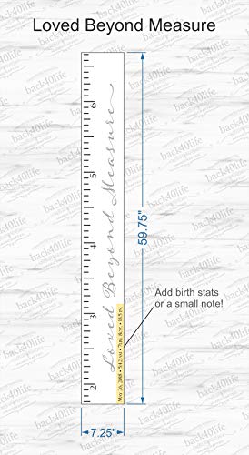 Back40Life Wooden Kids Growth Chart Ruler For Boys And Girls (Loved Beyond Measure) (Weathered White) #TOP6