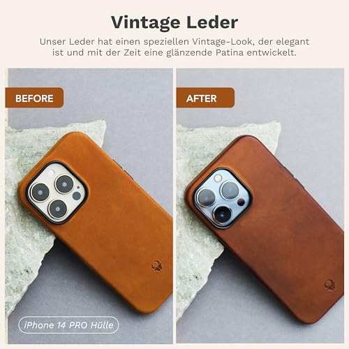 Donbolso Lederhülle für iPhone 14 Pro Slim Fit und Anti-Rutsch
