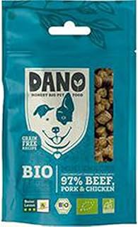 DANO Bio Minisnack für Hunde mit Rind und Huhn - 10 x 50 gr - für Alle Erwachsenen Hunde - Getreidefrei - Hundeleckerlis mit insg. 97% Bio Fleisch - Ideal für das Trainieren Ihres Hundes product image