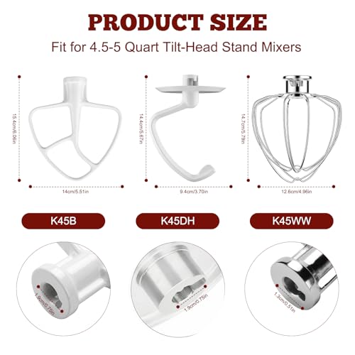 Image of Mixer Attachments for KitchenAid 4.5-5 Qt Tilt-Head Stand Mixer