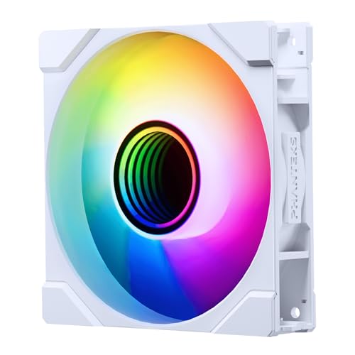 Phanteks M25-140 Gen2, ventiladores de refrigeración ARGB de alto rendimiento de 140 mm, marco de ventilador unificado en cadena de margarita, cubo de espejo infinito, conexión de cable único, color