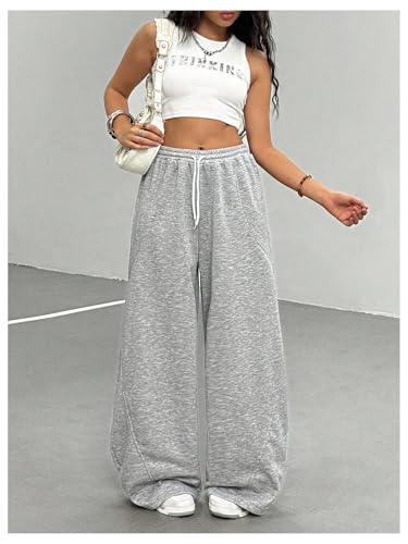 SHENHE Girl's Y2k Baggy Sweatpants Wide Leg Drawstring Sports Athletic Casual Loose Sweatpants4