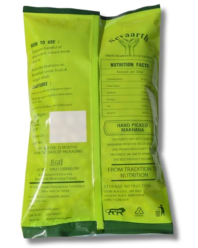 Image of Sevaarth 5 Suta Jumbo Phool Makhana 250g | Premium Raw Fox Nuts (Lotus Seeds) | Large Size, High Protein, Gluten Free Healthy Snack | Vrat & Diet Friendly