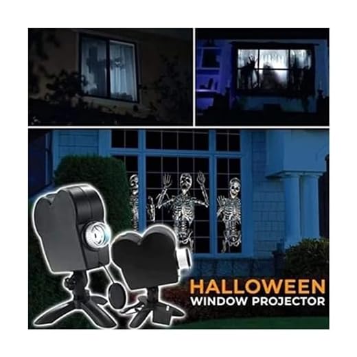 Projecteur Noel Exterieur Projecteur holographique de fête de noël d'halloween, nuits effrayantes, 12 films, Mini trépied de cinéma maison, projecteur LED d'intérieur et d'extérieur Effets Magiques De