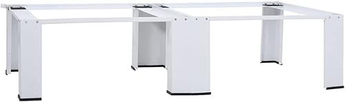 Tidyard Pedestal doble para lavadora y secadora, soporte de acero antideslizante, color blanco, 54.5 x 27.2 x 12.8 pulgadas (ancho x profundidad x