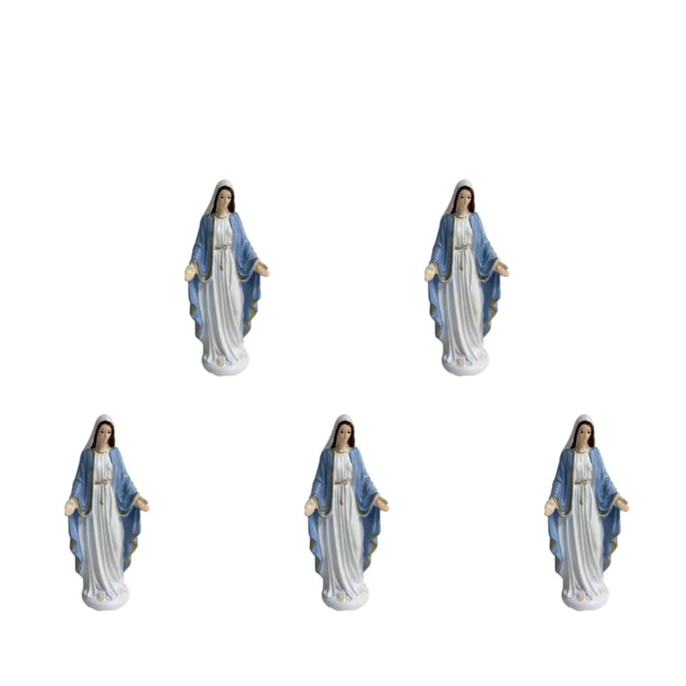 5pcs Virgin Mary Statue for Catholic Altar Decor, Resin Collectible Figure Our Lady of Guadalupe Figurine for Christian Prayer Altar Gift Home Decor Use In Prayer And Religious Decoration