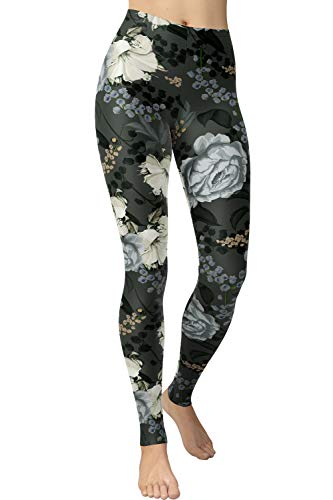 VIV Collection One Size Print Fashion Leggings, Ageless Blossom