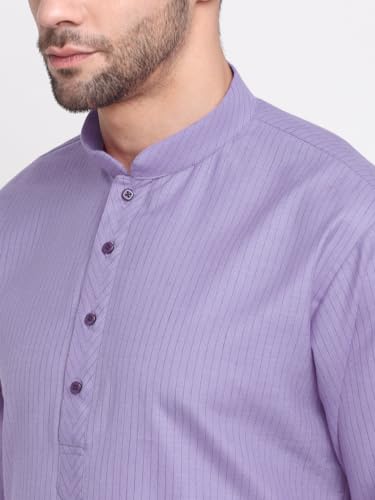 Image of KRAFT INDIA Men Cotton Stripped Kurta ONLY